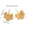Golden flower earrings variant with dimensions 4.85cm height and 10.5g weight detail - Stretched Petal Large Earrings (JDE2503041)