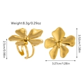 Golden flower napkin ring with a five-petal 3D design and polished gold finish - Floral Shape Ring (JDR2502017)
