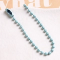 Detail of light blue coated metal ball chain with connector for DIY crafts and jewelry - Light White Blue