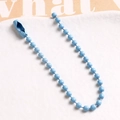 Detail of blue coated metal ball chain with secure connector clasp for DIY crafts - Light Blue