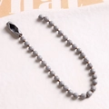Detail of gray beaded ball chain with connector clasp for DIY jewelry and keychains - Gray