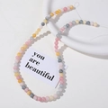 Macro shot of 8mm crackle-finish natural stone beads for DIY jewelry making in soft pastel colors - Style 2 / 8mm (Approx. 100 Pcs/Strand) / Pink Yellow Blue White Mix