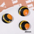Λήψη macro από ριγέ κουμπιά ρητίνης 20mm σε μαύρο, κίτρινο και πορτοκαλί χρώμα - Στρογγυλό Μαύρο Κίτρινο Πορτοκαλί