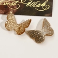 Elegant gold glitter resin butterfly accessories for DIY jewelry and hair clips set - Gold Butterfly