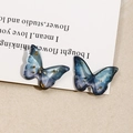 Detail of resin butterfly with blue-purple gradient and gold foil flakes texture - 2# Small Blue Purple Gradient (B70-3-9-13)