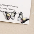 Macro detail of resin butterfly charms with gold foil and colorful ink textures - 5# Small Black Pink Gold Foil (B70-3-9-13)