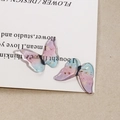 Close-up of DIY resin butterfly charms with gold foil and blue-purple gradient - 9# Small Pink Yellow Gradient (B70-3-9-13)