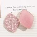 Detail showing two light pink resin leaf hair clips with ripple and matte textures - Leaf Shape / Rhombus (Pink) / Light Pink