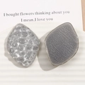 Macro shot of gray diamond resin charms with bubble and frosted textures on ceramic plate - Leaf Shape / Rhombus (Gray) / Gray