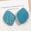 Blue resin geometric charms with water ripple and frosted texture for DIY jewelry - Leaf Shape / Rhombus (Blue) / Light Blue