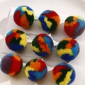 Colorful 30mm pom-poms in a multi-color camouflage mix for DIY jewelry and crafts - Mix Colors