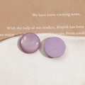 Macro detail of purple pearlescent and matte round resin charms for DIY jewelry making - Purple Round