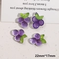 Détail de quatre breloques de raisin en résine violette pour bijoux DIY 22mm x 17mm - Style de Raisin Violet