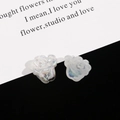 Macro detail of pearlescent white aurora acrylic rose charms for DIY jewelry making - Rose Shape / 1 Piece (15x14mm) / AB White