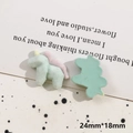 Detail of green flocked unicorn DIY charm showing front and side view with dimensions - Green Unicorn