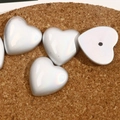 Iridescent heart resin charms with pearl finish for DIY jewelry and accessories - Heart
