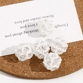 Detailed close-up of 5 handcrafted crystal and white seed bead woven balls for DIY jewelry - 1 Piece / White