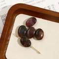 Ovale natuursteen kralen in donkerrood en groen voor DIY oorbellen en sieraden maken - Nr. 24 (Dieprood en donkergroen verweven ovale stijl) (Nr. 24 één stuk)