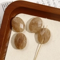 Ovale gefacetteerde zonnesteen kralen voor DIY sieraden met gouden pinnen en warme texturen - Nr. 26 (Lichtbruin mineraalpatroon ovale stijl) (Nr. 26 één stuk)