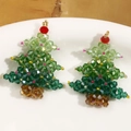 Handgemaakte kerstboomversieringen met kleurrijke kristallen en gouden haken - Kerstboom (1 stuk)