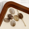 Ovale agaatkralen met marmertextuur in bruin en grijs voor DIY sieraden maken - Nr. 52 (Koffiegrijs-beige gemengde ovale stijl) (Nr. 52 één stuk)