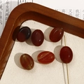 Ovalen rode agaat natuursteen kralen met unieke texturen voor DIY sieraden - Nr. 54 (Dieprood tot bruinrood ovale stijl) (Nr. 54 één stuk)
