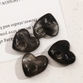 Zoete hars hartvormige bedeltjes met zwart marmer roooktextuur voor DIY sieraden - Groot / Zwart en Grijs