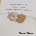 Detail of 22x17mm flocked bear DIY resin charm with red french fries box for jewelry making - Brown Fries Bear