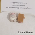 Macro detail of flocking bear resin charms with 23mm size measurements and soft texture - Brown Running Bear