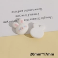 Vue macro détaillée de charms lapin en résine de 20mm pour le bricolage et accessoires - Tête de Lapin Blanche