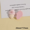 Détail des charms en résine lapin rose et glace avec dimensions précises de 24 mm - Style cupcake rose