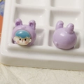 Detail of purple resin rabbit charms with cartoon characters for DIY jewelry making - Purple Rabbit Baby