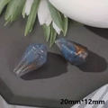 Blue acrylic tapered beads with gold foil and ribbed texture for DIY jewelry making - Blue Gold Foil Conch Style (No. 2) / 1 Piece/Pack (20x12mm)