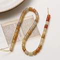 Detailed view of bamboo-shaped agate beads for DIY jewelry with natural warm tones - Bamboo Joint Beads Strand / Approx 40 Pcs Per Strand / Multicolor