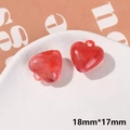 Translucent red acrylic heart charms 18mm for DIY jewelry making accessories - Red Transparent Heart (Size 6)