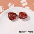 Red acrylic heart charm with gold glitter finish for DIY jewelry 18mm x 17mm size - Red Gold Glitter Heart (Size 8)