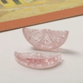 Macro view of two translucent pink resin lemon slices for DIY jewelry making - No Hole / Pink