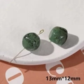Green marbled acrylic cube beads for jewelry making 13mm with gold pin display - Green Mottled Freeform Cube (No. 9)
