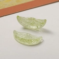 Detailed translucent green lime slices made of resin for DIY earring making - No Hole / Green