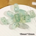 Translucent light green rectangular acrylic beads with gold foil for DIY jewelry - Light Green Gold Foil Rectangular Prism (No. 10)