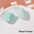 Set of two mint green matte oval acrylic beads sized 19mm by 12mm for jewelry making - Mint Green Matte Oval (No. 11)