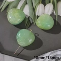 DIY 18mm light green acrylic heart-shaped beads with gold pins for jewelry making - Light Green Translucent Heart Shape (Size 15)