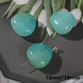 Mint green 18mm acrylic marbled heart bead for DIY jewelry making and craft projects - Mint Green Textured Lentil (#16)