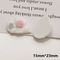 Cute white cloud DIY resin charm with pink cheeks and blue buttons for jewelry, 15x23mm - White Cloud