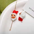Macro shot of handmade Santa Claus glass beads for festive DIY jewelry crafts - Santa Claus Style / 1 Piece (22*14mm)