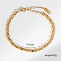 Detalle de la pulsera de eslabones en S chapada en oro de 18K con cierre de mosquetón - Cadena de Eslabones en S (Smoreel) / Dorado