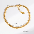 Dettaglio del bracciale a maglie S placcato oro 18K con chiusura regolabile 17+5cm - Catena a Maglie a S (SL JEWELRY) / Oro