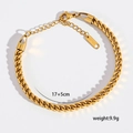 Pulsera dorada de acero inoxidable 304, cadena cubana geométrica con cierre de langosta - Estilo de Eslabones (5-5) / Dorado