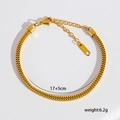 Detalle de pulsera de cadena box dorada de 17+5cm con cierre de langosta y extensión - Estilo Cadena de Caja (10-14) / Dorado