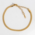 Handgefertigtes goldenes Schlangenketten-Armband aus Edelstahl mit Karabinerverschluss - Schlangenkette Armband / Gold